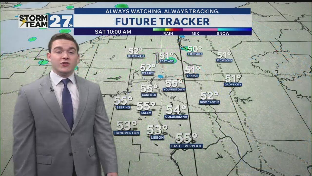 Rain showers today and the chance of a storm - YouTube