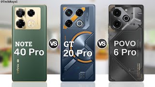 Infinix Note 40 Pro vs Infinix Gt 20 Pro vs Tecno Pova 6 Pro || Full Comparison