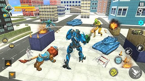 Lion Tank Robot Car Multiple Transformation Game Mission # 1 - Android Gameplay