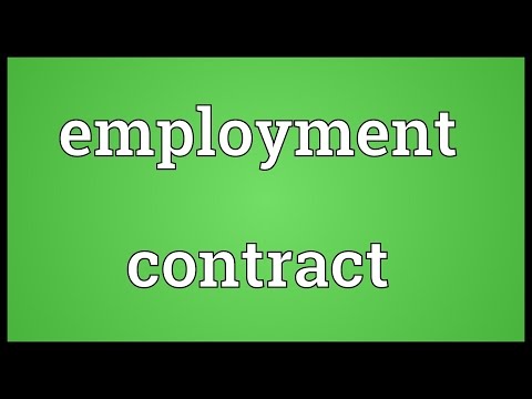 Employment contract Meaning