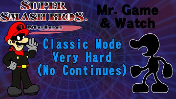 SSBM: Mr. Game & Watch Classic Mode Very Hard (No Continues)