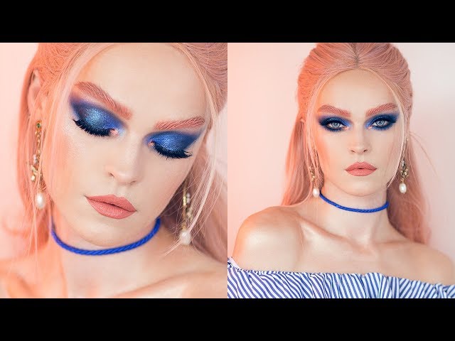 BLUE PEACHES - RICH BLUE SMOKEY EYES FEAT. HUDA SAPPHIRE OBSESSIONS PALETTE