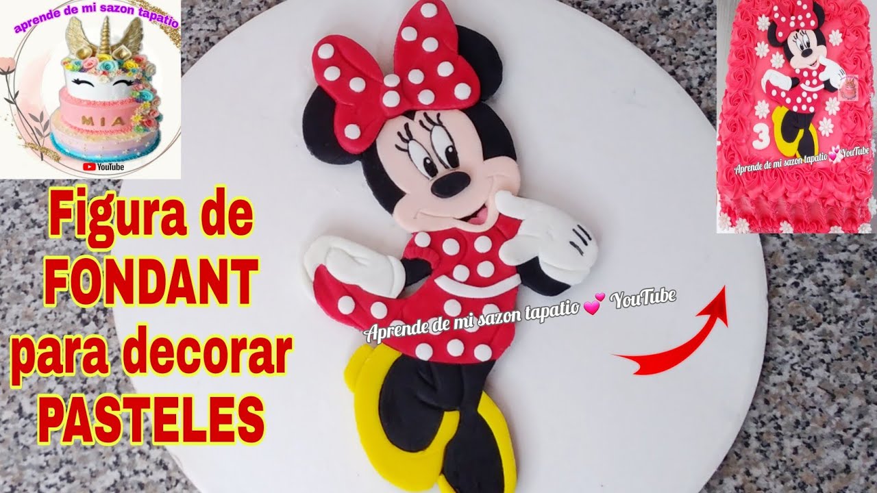 cómo hacer a Minnie Mouse de fondant para decorar pasteles