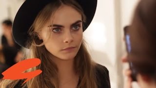 Backstage with Cara Delevingne at Burberry London Fashion Week AW14 | Get The Gloss