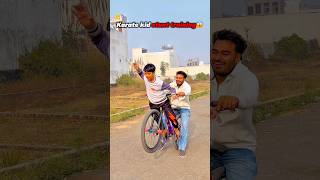 Karate kid training Cycle Stunt but fail 😱 #fangrideryash #shorts ￼