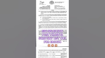 SSC SELECTION POST PHASE 12 SCRUTINY LIST OUT FOR ER11624💥💥 || #sscselectionpost #phase12 #sscexam
