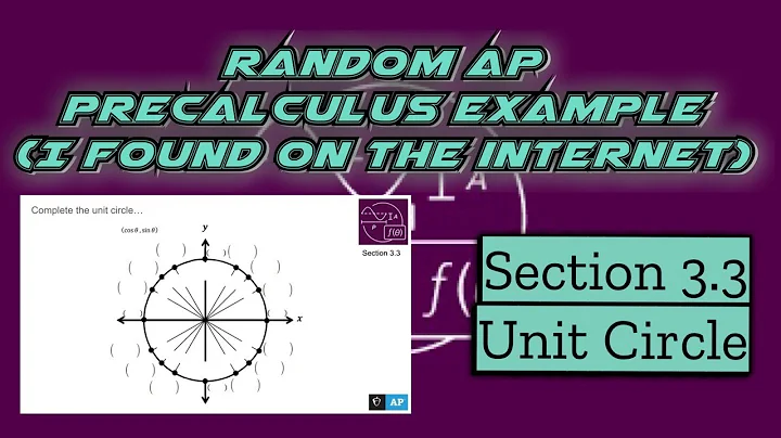 AP Precalculus Section 3.3 Example: The Unit Circle