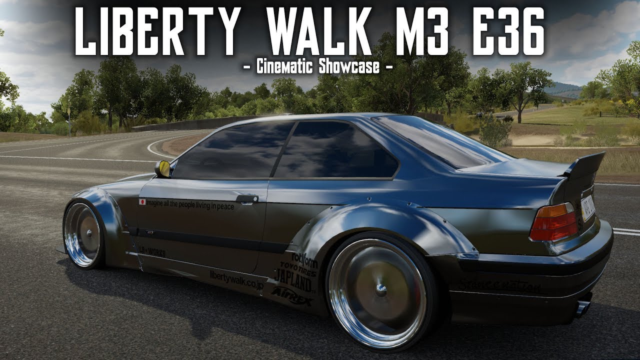 Brushed Silver Liberty Walk BMW M3 E36 Forza Horizon 3 Showcase