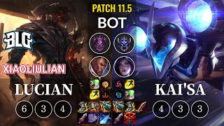 BLG xiaoliulian Lucian vs Kai'Sa Bot - KR Patch 11.5