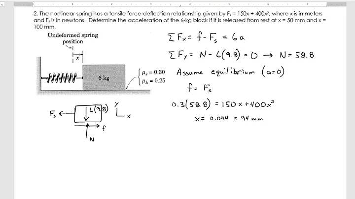 Dynamics 2nd Law Rectangular Coordinates Example 2