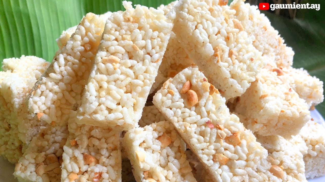 Bánh Cốm Gạo Nếp giòn xốp món ngon tuổi thơ Miền Tây | Gấu Miền Tây