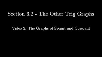 Section 6.2 - Video 2: The Graphs of Secant and Cosecant