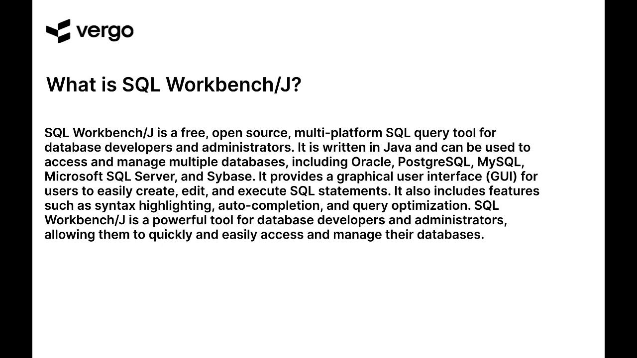 SQL Workbench/J Explained - YouTube