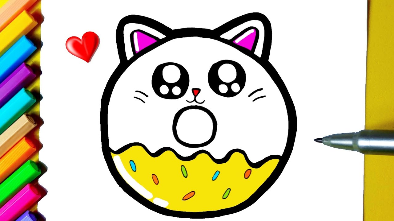 Como desenhar Donut Cookie Kawaii Fofo ❤ Desenhos Kawaii