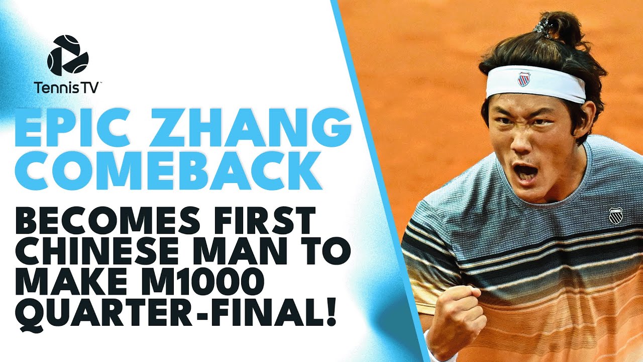 Zhizhen Zhang Comeback To Become First Chinese Man To Make A Masters 1000 QF! Madrid 2023