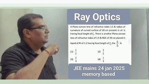 A Plano convex lens of refractive index 1.5 & radius of curvature of curved surface of 20 cm present