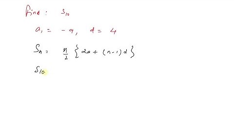 Find the sum of the first 10 terms of each arithmetic sequence. a_1=-9, d=4