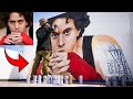 PINTANDO A CANSERBERO EN UN MURAL