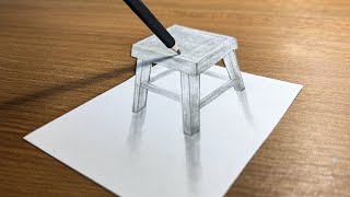 Easy 3d drawing on paper | How to draw Table 3D