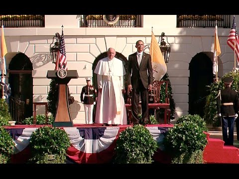 The President Welcomes the Pope to the White House