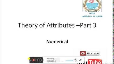 JKSSB Accounts Assistant Mathematics/Statistics Theory of Attributes part 3