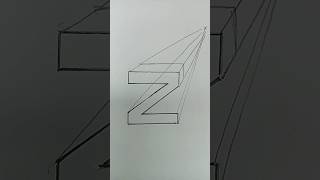 Draw 3D letter  Z || One point perspective #art #viral #drawing #creative