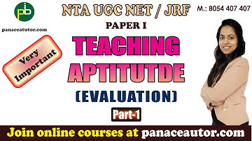 Evaluation Part-1 | UGC NET JRF | Paper 1 | Panacea Tutor