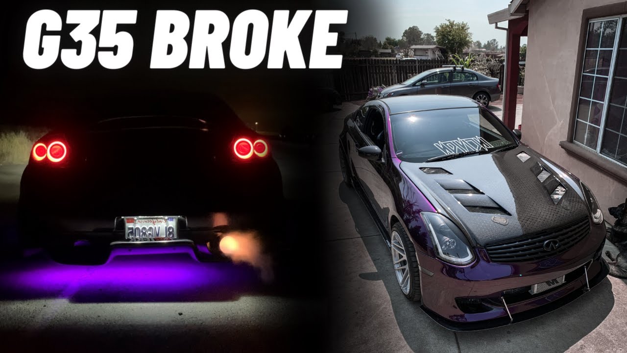 SUPERCHARGED G35 Breaks Down After SHOOTING GREEN FLAMES !