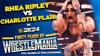 WWE 2K24 Showcase Rhea Ripley vs Charlotte Flair