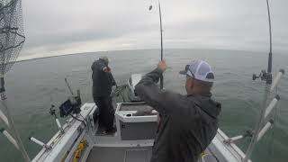 Salmon fishing, Lake Ontario, Wilson NY, 5/5/24