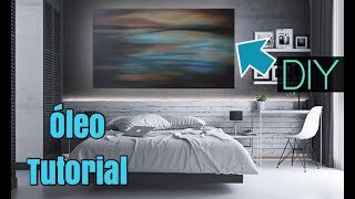 Como pintar un Cuadro Abstracto Azul al óleo / Arte Con Diego