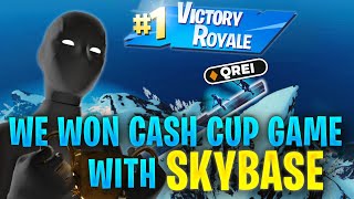 We WON Cash Cup Game with Skybase above 2nd Biggest Mountain in Fortnite! (ENG subtitles)