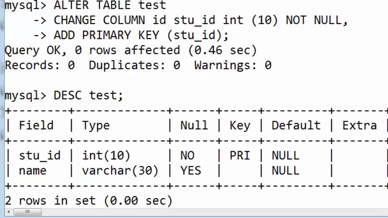 64 CHANGE COLUMN Name And Its Data Type With Constraint In SQL Hindi 