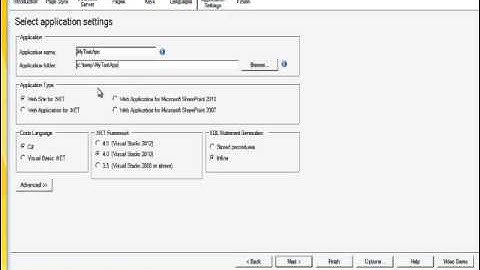 The Application Wizard - Iron Speed Designer V10.0
