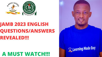 POSSIBLE ENGLISH LANGUAGE QUESTIONS IN JAMB & POST UTME 2023