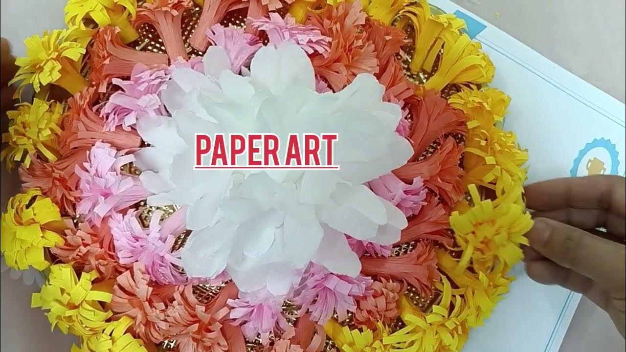 diy/ Onam special how to make Pookalam 🌼🌸🌼by using tissue paper and crepe paper YouTube
