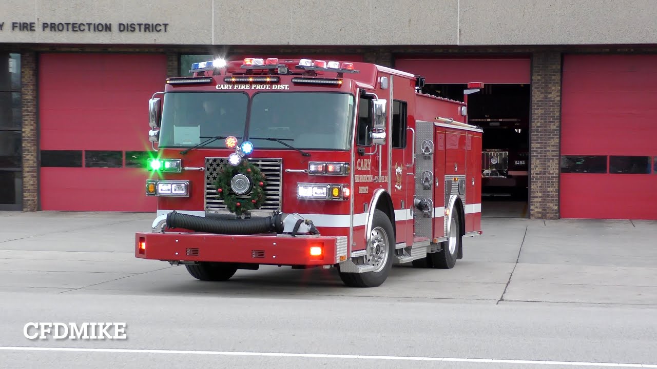 Cary Fire Protection District Engine 241 and Ambulance 251 - YouTube