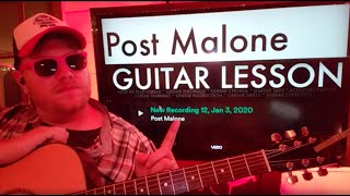 How To Play New Recording 12, Jan 3, 2020  - Post Malone Guitar Tutorial (Beginner Lesson!)