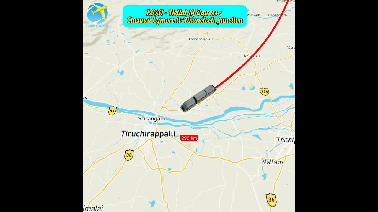 12631 - Nellai Sf Express : Chennai Egmore to Tirunelveli Junction Train || 
