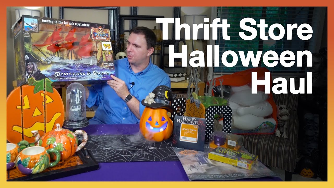 Thrift Store Halloween Haul July, 2019. Amazing decoration finds that