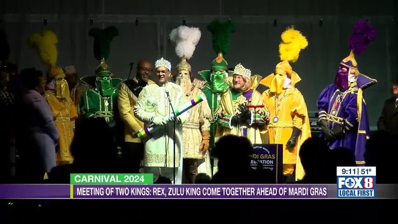 Rex and Zulu King hold annual Lundi Gras meeting at New Orleans Riverwalk