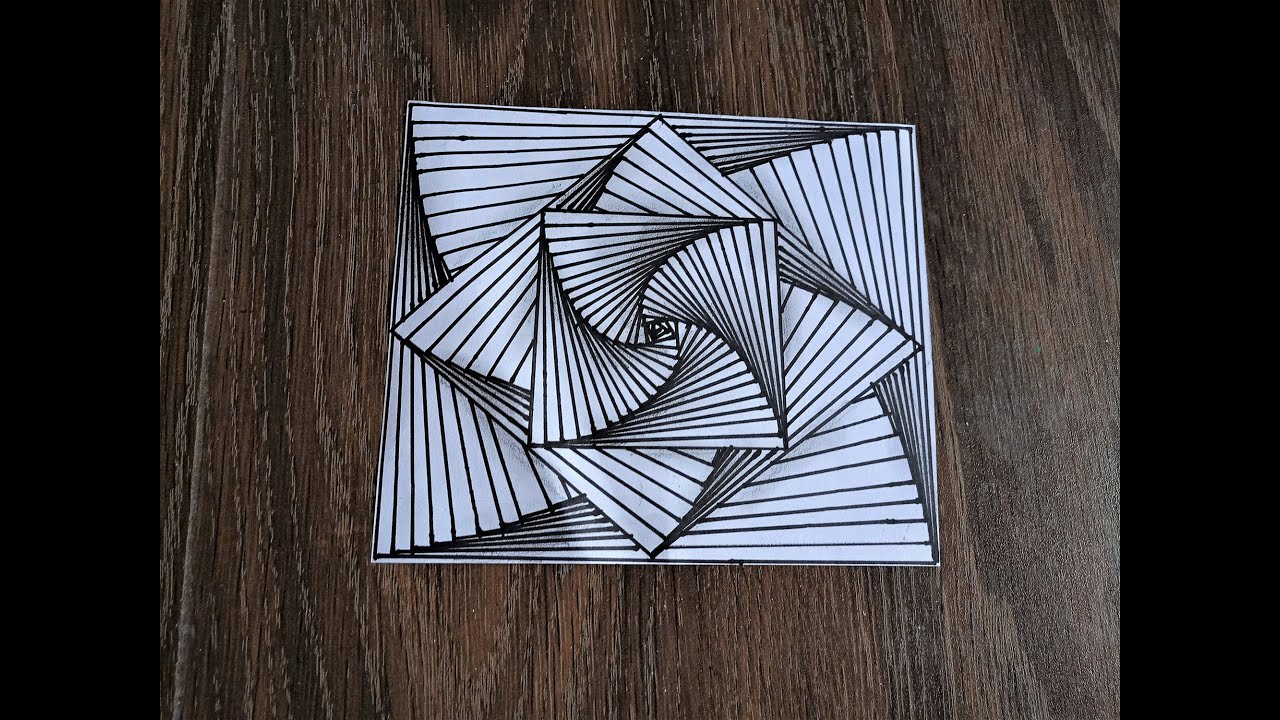 3D Line Illusion Drawing on Paper YouTube