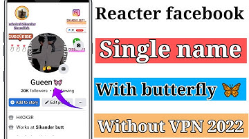Butterfly Name Stylish Facebook Account | Without Update | How to create single name with butterfly