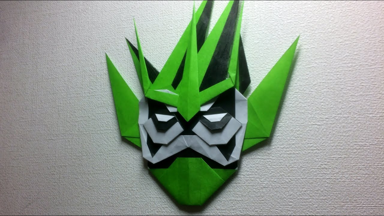 エグゼイドおりがみ 仮面ライダークロノスの折り紙の折り方 Origami Hero Mask Youtube