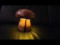 Woodturning tournage sur bois dun champignon lumineux en chtaignier et rsine poxy