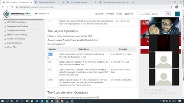 Operators in VB 11Th and 12Th JKBOSE by Hilal Ahmad Lone