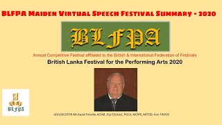 Blfpa Virtual Speech Festival 2020 Summary