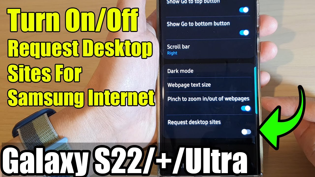 Galaxy S22/S22+/Ultra How to Turn On/Off Request Desktop Sites For Samsung YouTube