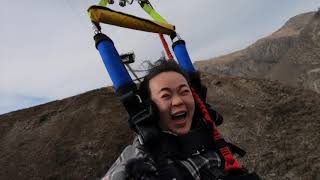 Lana from China does the Nevis Catapult in Queenstown!