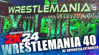 WWE 2K24 Wrestlemania 40 2024 Modded Arena w/ Entrances Ft CM Punk, Roman Reigns | New WWE 2K24 Mods